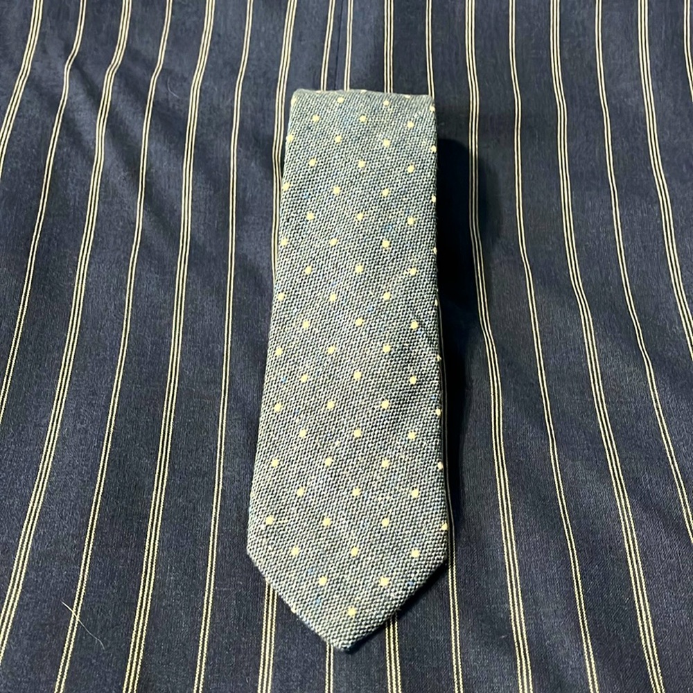 Baby Blue Woven Polka Dot SUITSUPPLY Tie